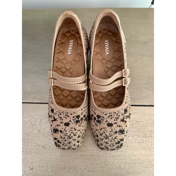 Vivaia Sz 39M Melody Pro Mary Jane Snake Print Excellent Square Toe - Picture 9 of 16